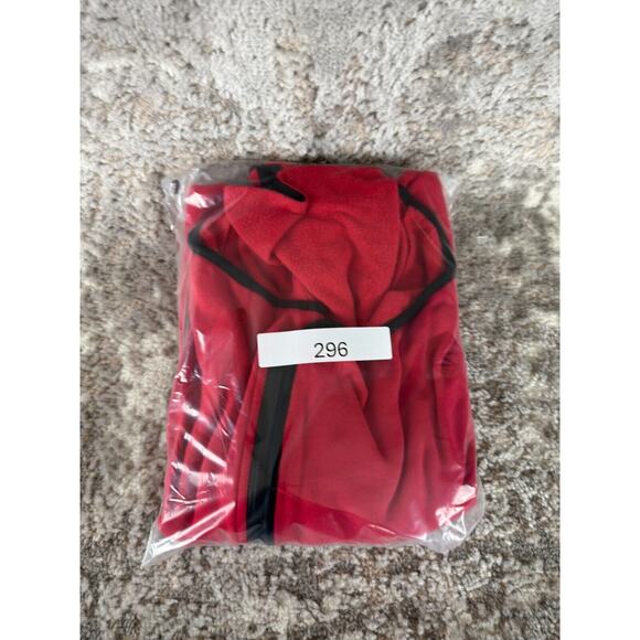 BCBGMaxazria Womens Size M Rhinestone Hooded Full Zip Sweater Red Long Sleeve - Picture 9 of 9